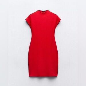 Zara Red Mini Bodycon Dress size M